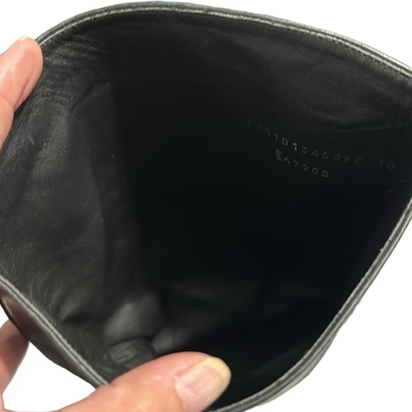 RALPH LAUREN COLLECTION Black Rubber Leather Printed
Nylon Knee Boot 10-10 1/2B - Picture 7 of 13